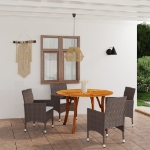 Set Mobili da Pranzo per Giardino 5 pz Marrone