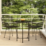 Set da Pranzo da Giardino 3 pz Nero in Polyrattan