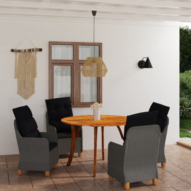 Set Mobili da Pranzo per Giardino 5 pz Grigio Scuro