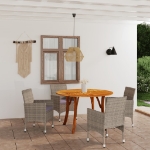 Set Mobili da Pranzo per Giardino 5 pz Beige