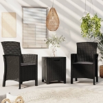 Set Divani da Giardino 3 pz con Cuscini in Rattan PP Grafite