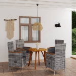 Set Mobili da Pranzo per Giardino 5 pz Grigio