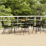 Set da Pranzo da Giardino 7 pz Nero in Polyrattan