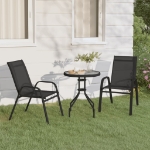 Set da Bistrot per Giardino 3 pz Nero