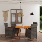 Set Mobili da Pranzo per Giardino 5 pz Grigio