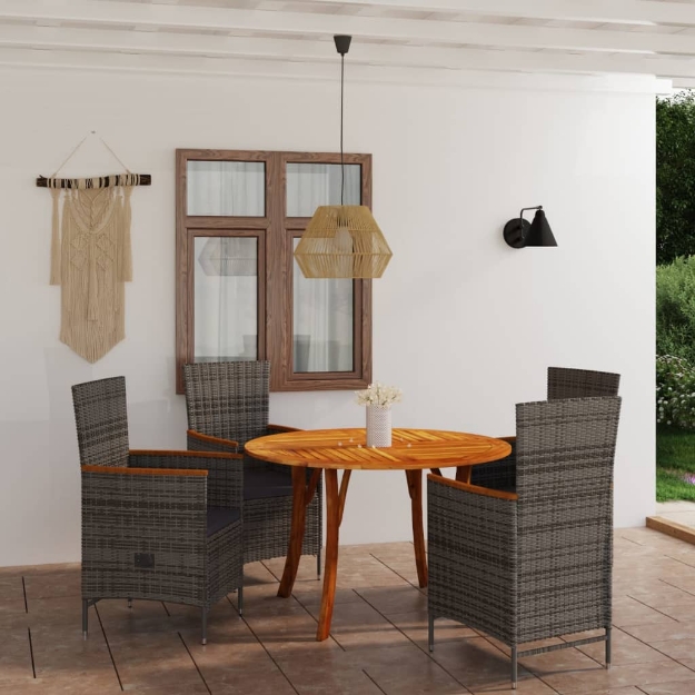 Set Mobili da Pranzo per Giardino 5 pz Grigio