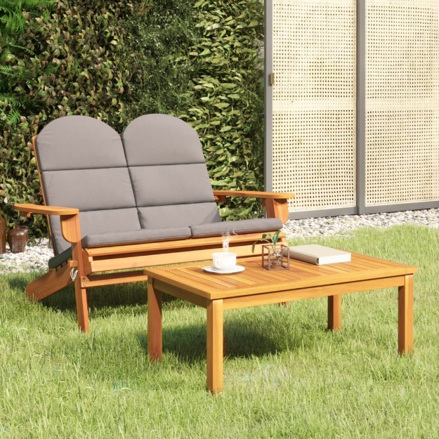 Set Salotto da Giardino Adirondack 2pz Legno Massello di Acacia