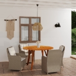 Set Mobili da Pranzo per Giardino 5 pz Marrone