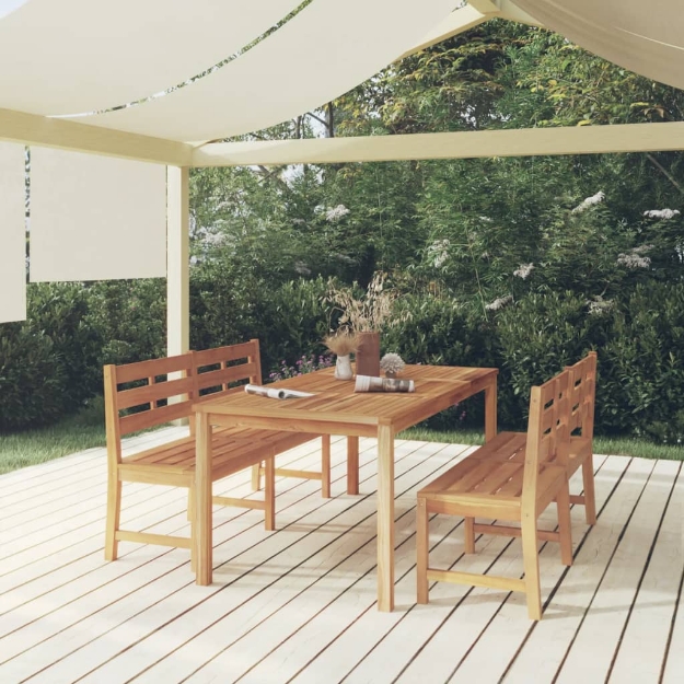 Set da Pranzo per Giardino 3 pz in Legno Massello di Teak