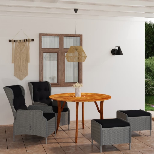 Set Mobili da Pranzo per Giardino 5 pz Grigio Scuro