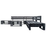 Set Divani da Giardino su Pallet 6 pz Nero in Legno