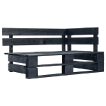 Set Divani a Pallet e Cuscini 6 pz in Pino Impregnato Nero