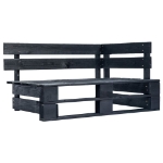 Set Divani a Pallet e Cuscini 4 pz in Pino Impregnato Nero