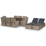 Set da Pranzo da Giardino 11 pz in Polyrattan Marrone