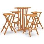 Set da Bar Pieghevole 5 pz in Legno Massello di Teak