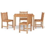 Set da Pranzo per Giardino 5 pz in Legno Massello di Teak