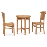 Set da Pranzo da Giardino 3 pz in Legno Massello di Teak