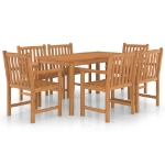 Set da Pranzo per Esterni 7 pz in Legno Massello di Teak