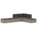 Set Divani da Giardino 6 pz con Cuscini in Polyrattan Grigio