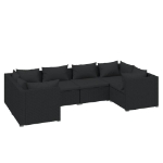 Set Divani da Giardino 6 pz con Cuscini in Polyrattan Nero