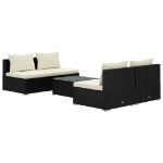 Set Salotto da Giardino 5 pz con Cuscini in Polyrattan Nero