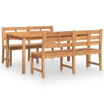 Set da Pranzo per Giardino 3 pz in Legno Massello di Teak