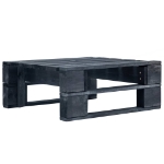 Set Divani a Pallet e Cuscini 4 pz in Pino Impregnato Nero