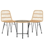 Set da Pranzo da Giardino 3 pz in Polyrattan