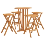 Set da Bar Pieghevole 5 pz in Legno Massello di Teak