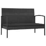 Set Divani da Giardino 16 pz con Cuscini in Polyrattan Nero