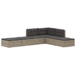 Set Divani da Giardino 6 pz con Cuscini in Polyrattan Grigio