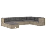 Set Divani da Giardino 9 pz con Cuscini in Polyrattan Grigio