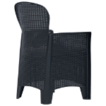 Set Pranzo da Giardino 9 pz in Plastica Stile Rattan Antracite