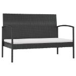 Set Divani da Giardino 16 pz con Cuscini in Polyrattan Nero