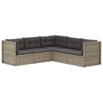 Set Divani da Giardino 5 pz con Cuscini in Polyrattan Grigio