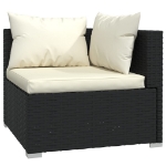 Set Divani da Giardino 6 pz con Cuscini in Polyrattan Nero