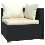 Set Divani da Giardino 13 pz con Cuscini in Polyrattan Nero