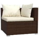 Set Divani da Giardino 10 pz con Cuscini in Polyrattan Marrone