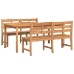 Set da Pranzo per Giardino 3 pz in Legno Massello di Teak