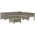 Set Divani da Giardino 6 pz con Cuscini in Polyrattan Grigio