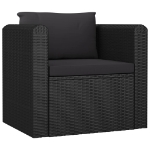 Set Divani da Giardino 10 pz con Cuscini in Polyrattan Nero