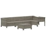 Set Divani da Giardino 6 pz con Cuscini in Polyrattan Grigio