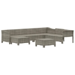 Set Divani da Giardino 8 pz con Cuscini in Polyrattan Grigio