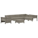 Set Divani da Giardino 8 pz con Cuscini in Polyrattan Grigio