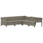 Set Divani da Giardino 5 pz con Cuscini in Polyrattan Grigio