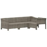 Set Divani da Giardino 4 pz con Cuscini in Polyrattan Grigio