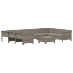 Set Divani da Giardino 10 pz con Cuscini in Polyrattan Grigio