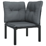 Set Salotto da Giardino 6 pz in Polyrattan Nero e Grigio