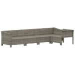 Set Divani da Giardino 5 pz con Cuscini in Polyrattan Grigio