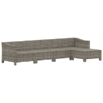 Set Divani da Giardino 5 pz con Cuscini in Polyrattan Grigio